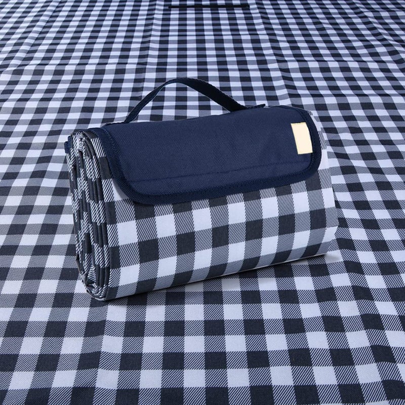 PUPOPIK Outdoor Picnic Blanket Foldable Waterproof Sand Beach Mat Large 80x60in Beach Camping Hiking Travel Family Concerts Portable Beach Blankets Dark Blue