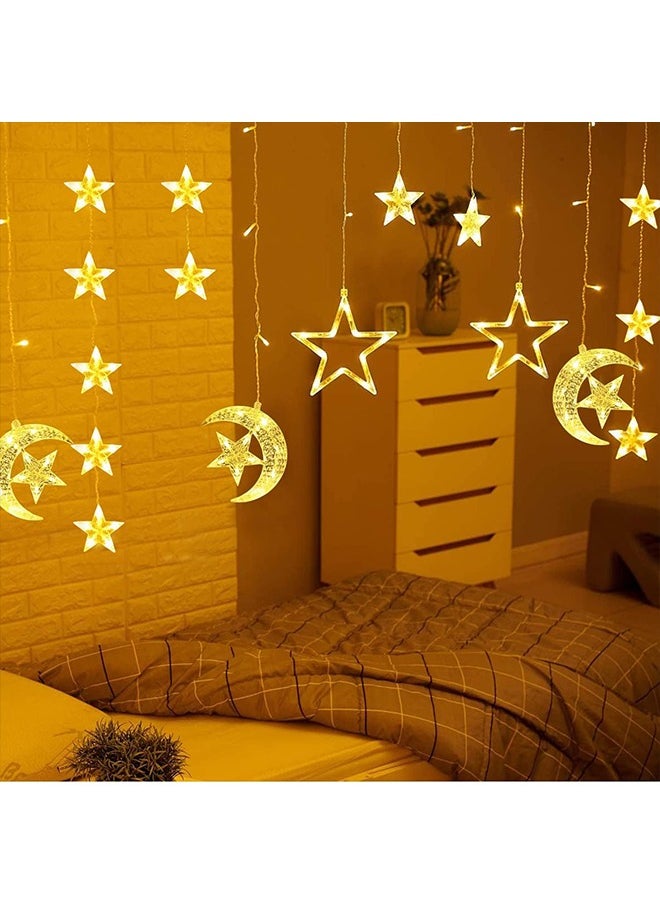 Yoawllty - Ramadan Decoration Lights, Star Moon Ramadan Lights with Remote Control and Battery Case  Warm White Fairy String Lights for Holiday Ramadan Decorations - Image 1
