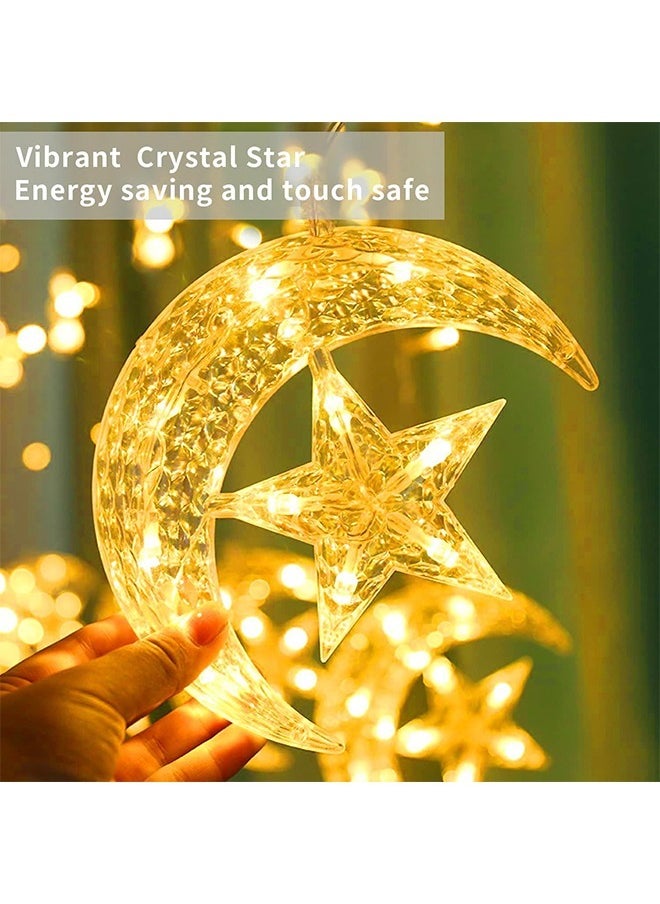 Yoawllty - Ramadan Decoration Lights, Star Moon Ramadan Lights with Remote Control and Battery Case  Warm White Fairy String Lights for Holiday Ramadan Decorations - Image 1
