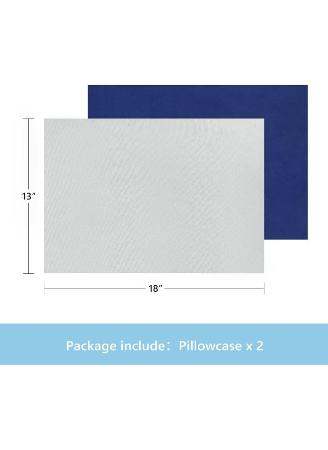 TILLYOU TILLYOU Toddler Pillowcase 2 Pack with Envelope Closure, 13" x 18" Silky Soft Microfiber Travel Kids Pillowcase for Boys and Girls, Gray & Navy  - Image 2
