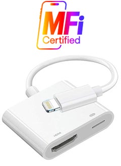 erorex Lighing to HDMI Adapter,1080P Lighing Digital AV Adapter with Lighing Charging Port,HDMI Sync Screen Connector  - Image 1