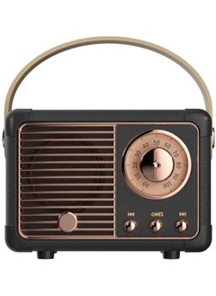 Generic HM-11 Bluetooth Portable Radio, Retro Mini Speaker with Clear Stereo Sound, Rich Bass for iPhone, Android Devices and Tablets(Black)  - Image 1