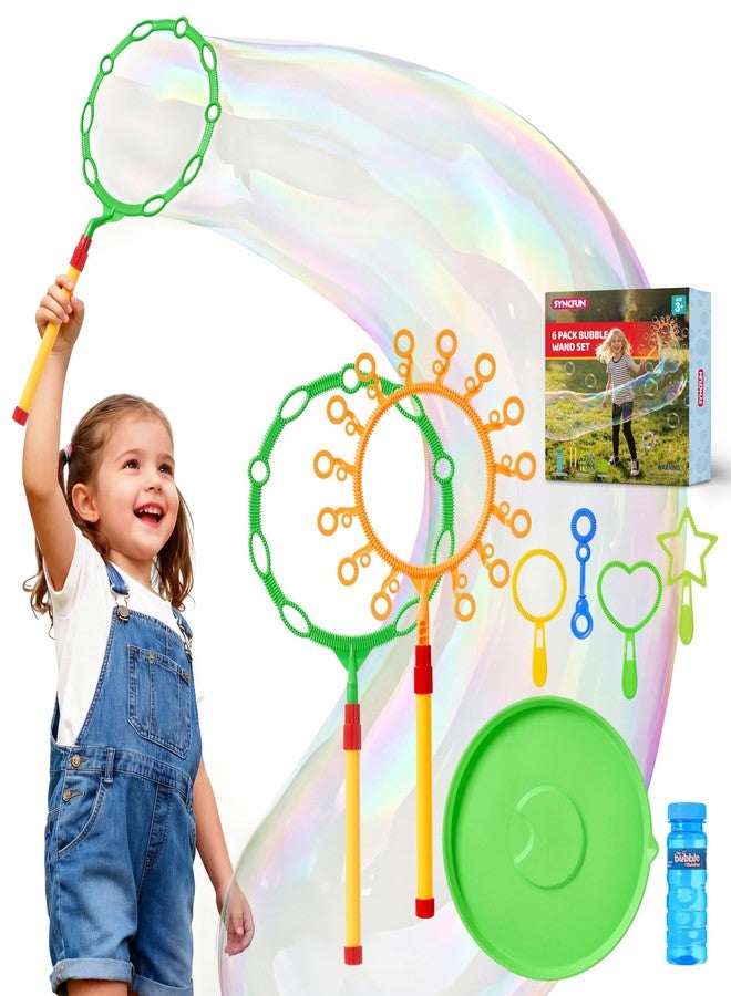 SYNCFUN Big Bubble Wands Set Bulk for Kids Summer Outdoor Toy Game Activity Party Favors, 8 Pcs Giant Bubble Maker with Tray, 20.5" Large Wand Set for All Age People - Image 1