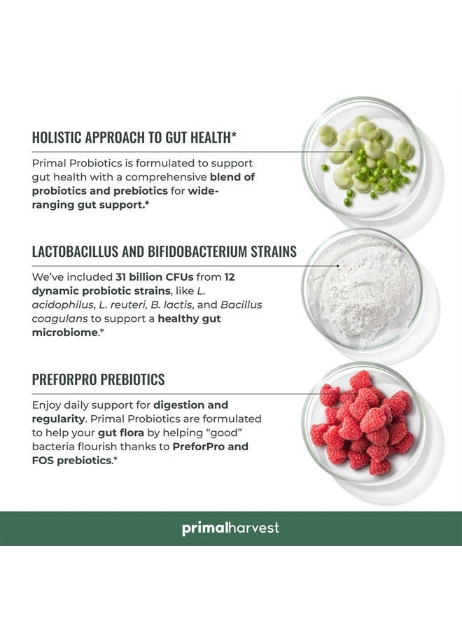 Primal Harvest PREbiotics and PRObiotics for Women & Men, 30 Oral Capsules for Gut Health, 12 Dynamic Strains - Image 5
