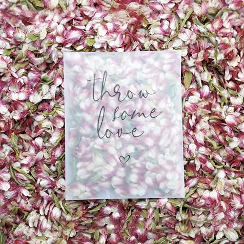 Rainbow Pana 50 Pack Prefilled Confetti Packets | Biodegradable Confetti, Dried Flower Petals | Real Flower Petals to Throw at Wedding, Glassine Bags Rose Wedding Send Off Ideas - Image 1