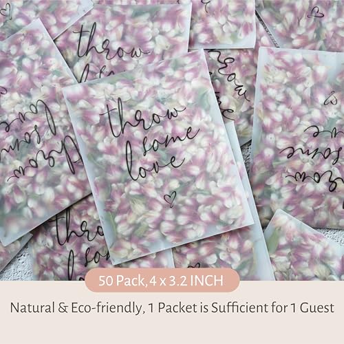 Rainbow Pana 50 Pack Prefilled Confetti Packets | Biodegradable Confetti, Dried Flower Petals | Real Flower Petals to Throw at Wedding, Glassine Bags Rose Wedding Send Off Ideas - Image 4