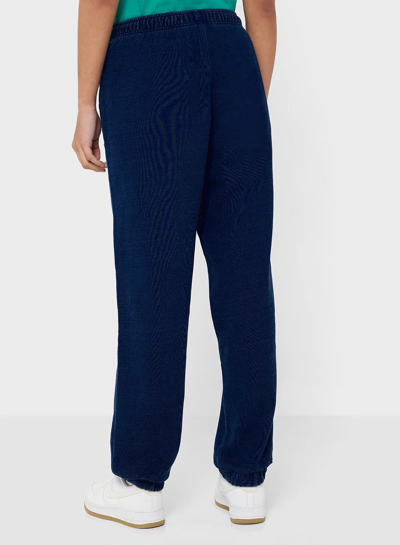 Guess Jeans Logo Detail Drawstring Cuffed Sweatpants