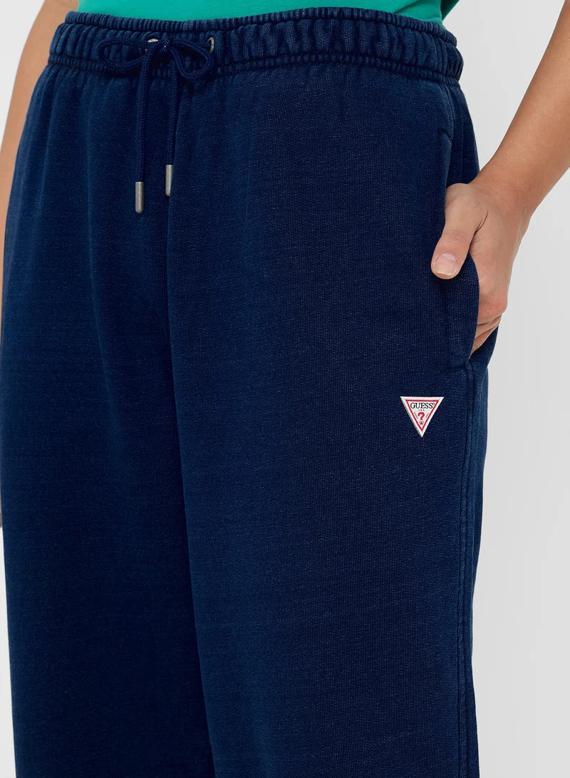 Guess Jeans Logo Detail Drawstring Cuffed Sweatpants