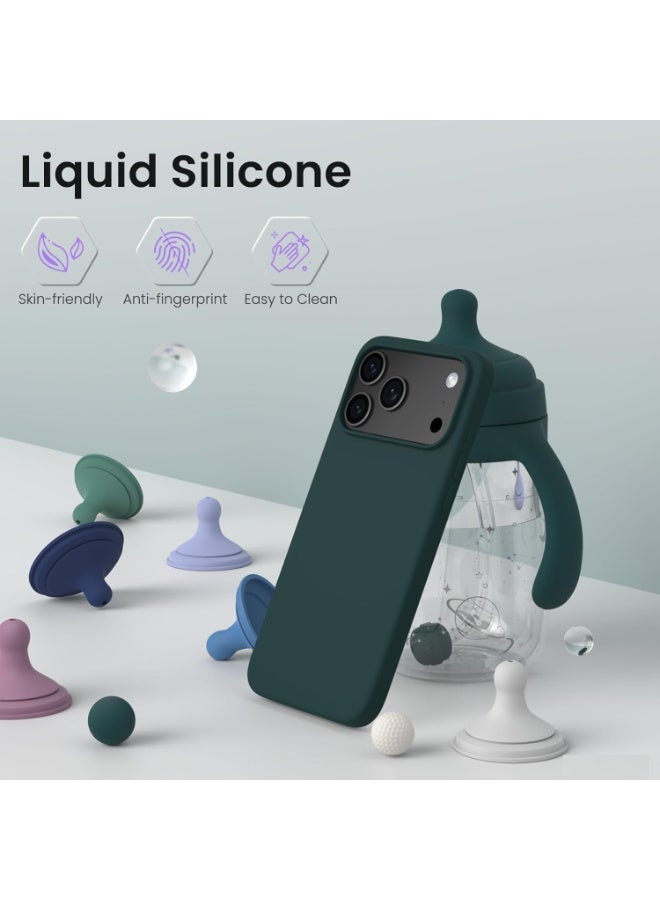 جراب لهاتف iPhone 17 Pro Max مصنوع من جل السيليكون السائل الناعم، حماية كاملة للجسم ضد الصدمات، غطاء غير لامع، بطانة ناعمة من الألياف الدقيقة، جراب خلفي نحيف لهاتف iPhone 17 Pro Max - Image 5