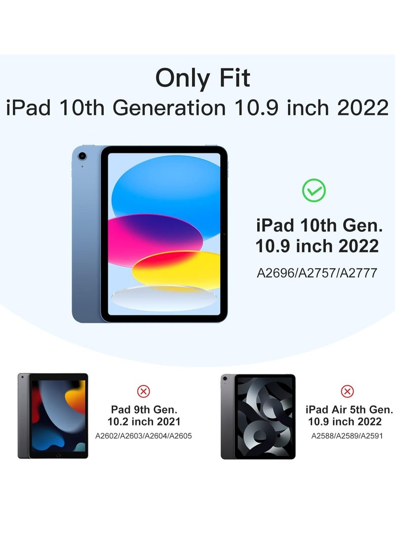 MIGOFAST iPad 10th Generation Case 2022 10.9 Inch with Pencil Holder Trifold Stand Smart Case with Soft TPU Back Auto Wake Sleep - Image 5