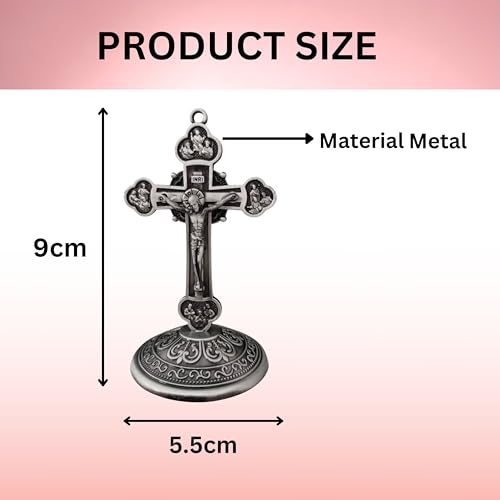 M Men Style Car Dashboard Christian Jesus Cross Office Study Table Cross, Twelve Apostles Finish Grey Metal Dash202543 - Image 2