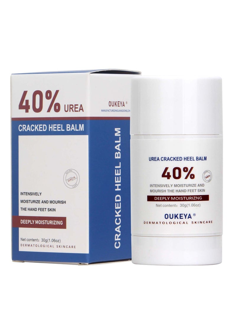 OUKEYA - Urea Cream, 40 Percent Cracked Heel Repair Balm Stick for Dry Cracked Feet Treatment Urea Hand Foot Moisturizing Cream for Dry Cracked Feet, for Feet Dead Skin Remover 30g - Image 1