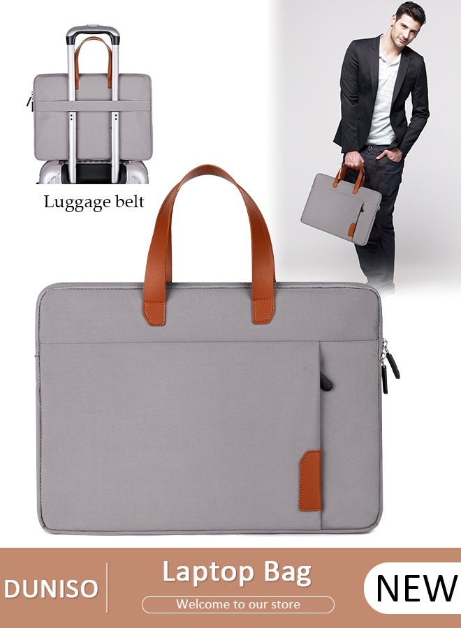 DUNISO 14 Inch Laptop Bag Lightweight Computer Bag Travel Business Briefcase Water Resistance Shoulder Messenger Bag for Men and Women Work Office - Image 1
