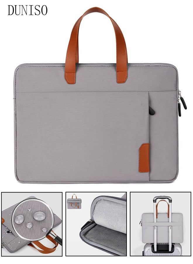 DUNISO 14 Inch Laptop Bag Lightweight Computer Bag Travel Business Briefcase Water Resistance Shoulder Messenger Bag for Men and Women Work Office - Image 1