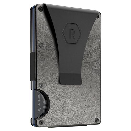 The Ridge Wallet - Slim Minimalist Compact Wallet and Card Holder| RFID Protected Front Pocket Wallets | Integrated Money Clip | Stonewashed Titanium - Image 1