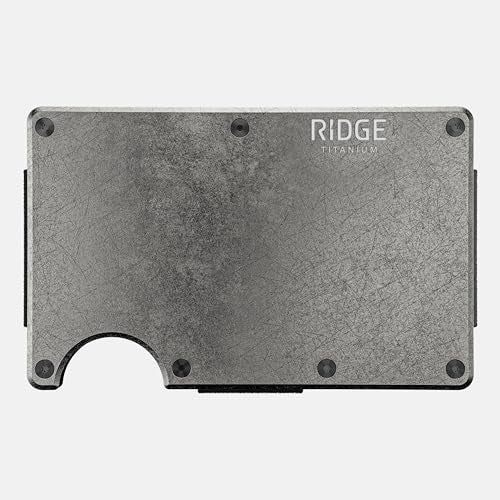 The Ridge Wallet - Slim Minimalist Compact Wallet and Card Holder| RFID Protected Front Pocket Wallets | Integrated Money Clip | Stonewashed Titanium - Image 5