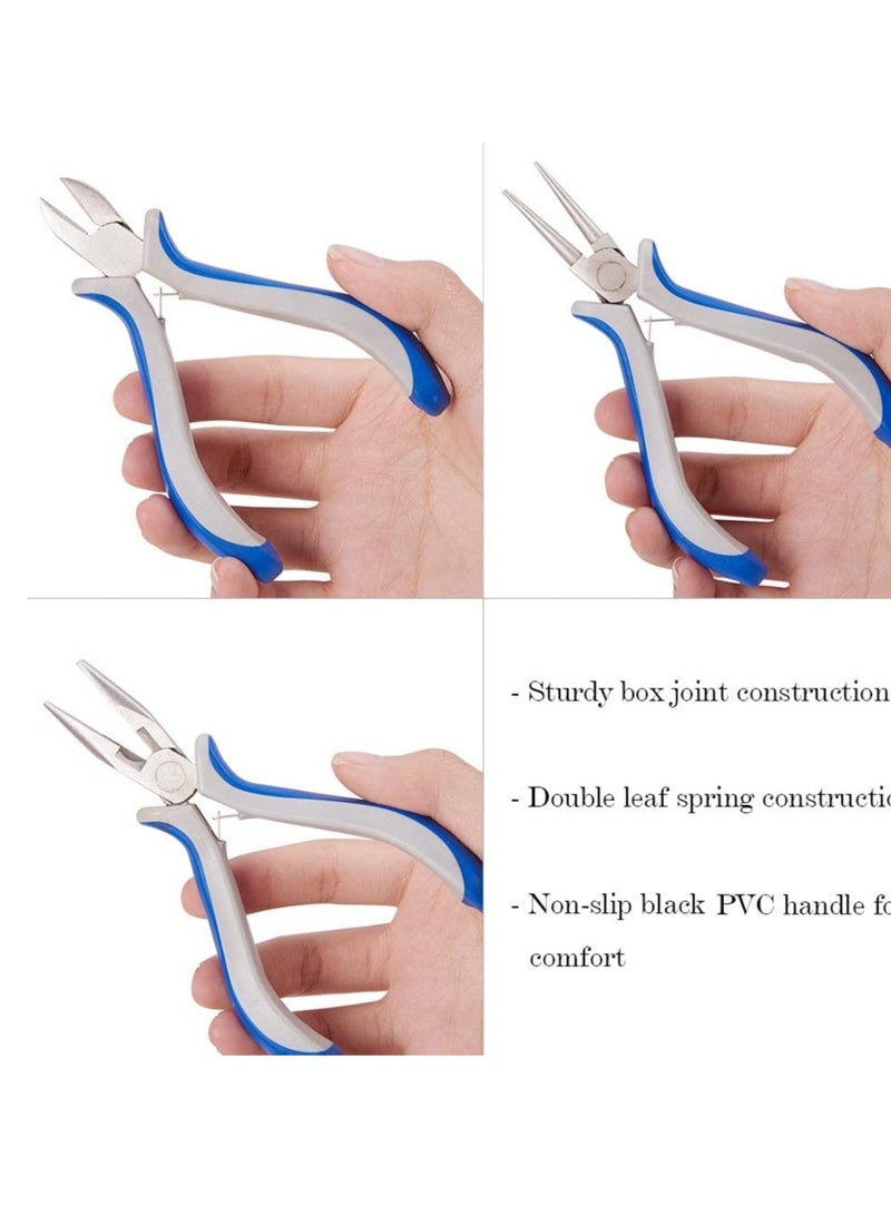 Jewellery Pliers Set Long Needle Nose End Cutting Pliers, Combination Carbon Steel Mini Precision for Making DIY - Image 2