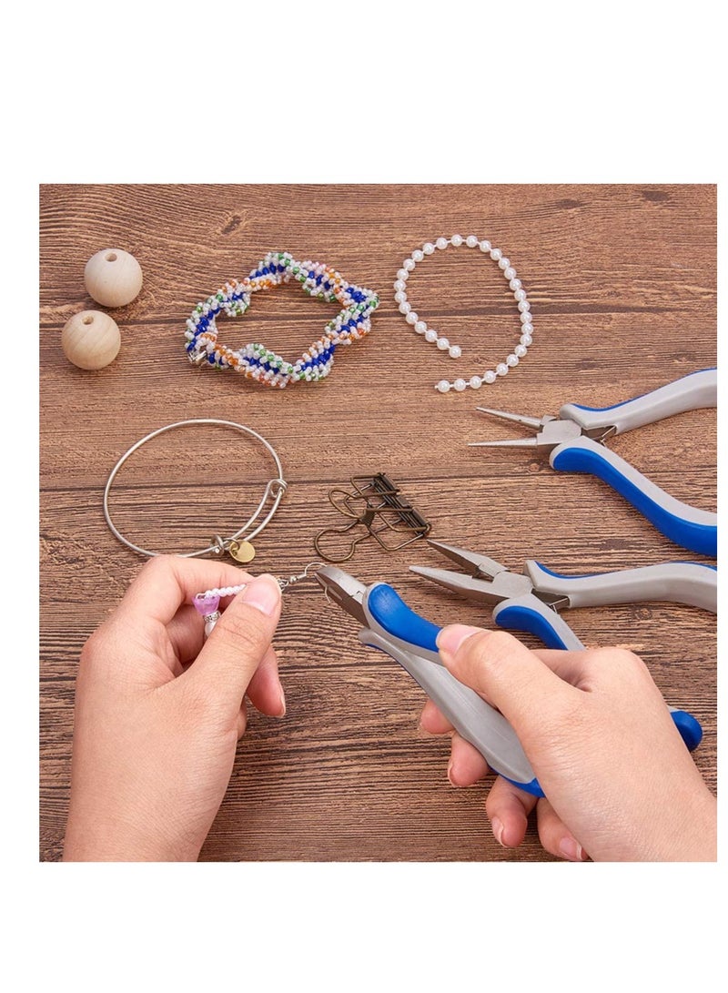 Jewellery Pliers Set Long Needle Nose End Cutting Pliers, Combination Carbon Steel Mini Precision for Making DIY - Image 3