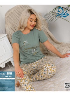 Star Tex Summer Pajamas Home Wear Summer Cotton Half Sleeve Women Chest Embroidery Pajamas  - Image 3