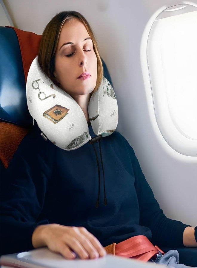 ZOEO Travel Pillow for Neck Head, Owl Magicbook Elf Memory Foam Padding Sleeping Airplane Trains Cars Camping Office - Image 5