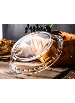 ARUZEN Rudra Villa Glass Pie Plate Round Glass Pie Pan with Handles Shallow Pie Baking Dish for Apple Pie Pumpkin Pie and Quiche 500ml pack of 1  - Image 2