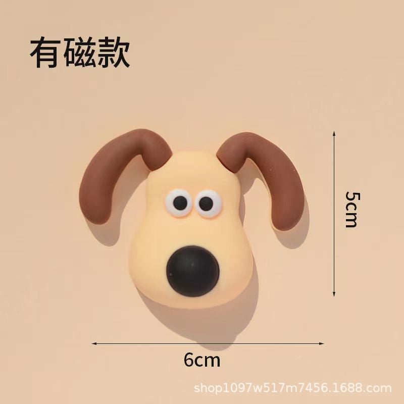 Internet Celebrity Repair Dog Refrigerator Magnet Decorative Message Board Cartoon Ins Creative Big-Eared Dog Stereo Sticker Cute Diy Water Cup Sticker - Image 1