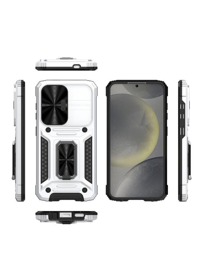 اس-توب جراب لهاتف Samsung Galaxy S24 5G Camshield Robot TPU Hybrid PC Phone Case - Image 3