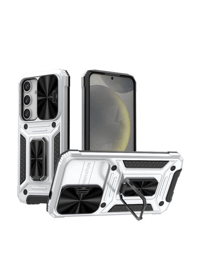 اس-توب جراب لهاتف Samsung Galaxy S24 5G Camshield Robot TPU Hybrid PC Phone Case - Image 1