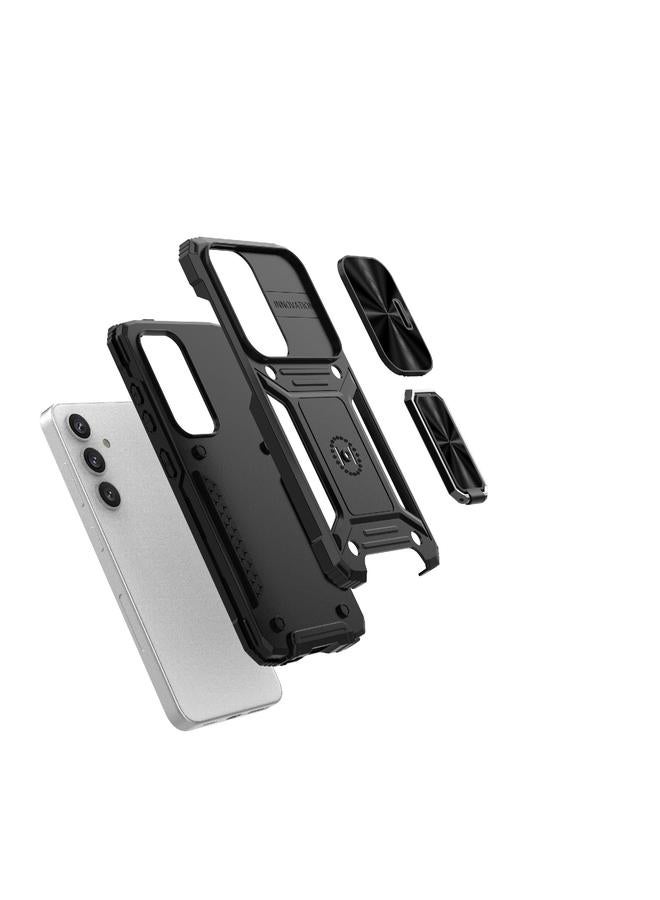 اس-توب جراب لهاتف Samsung Galaxy S24 5G Camshield Robot TPU Hybrid PC Phone Case - Image 5