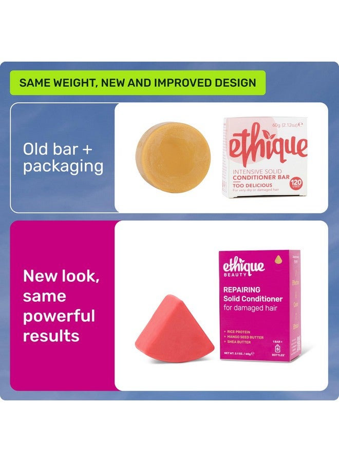 Ethique Repairing Conditioner Bar for dry, damaged hair with Rice Protein - Plastic Free, Vegan, Cruelty-Free, 2.12 oz - Formerly Too Delicious - Image 2
