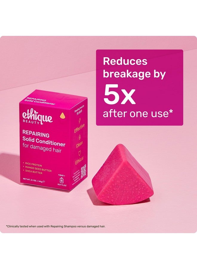 Ethique Repairing Conditioner Bar for dry, damaged hair with Rice Protein - Plastic Free, Vegan, Cruelty-Free, 2.12 oz - Formerly Too Delicious - Image 5