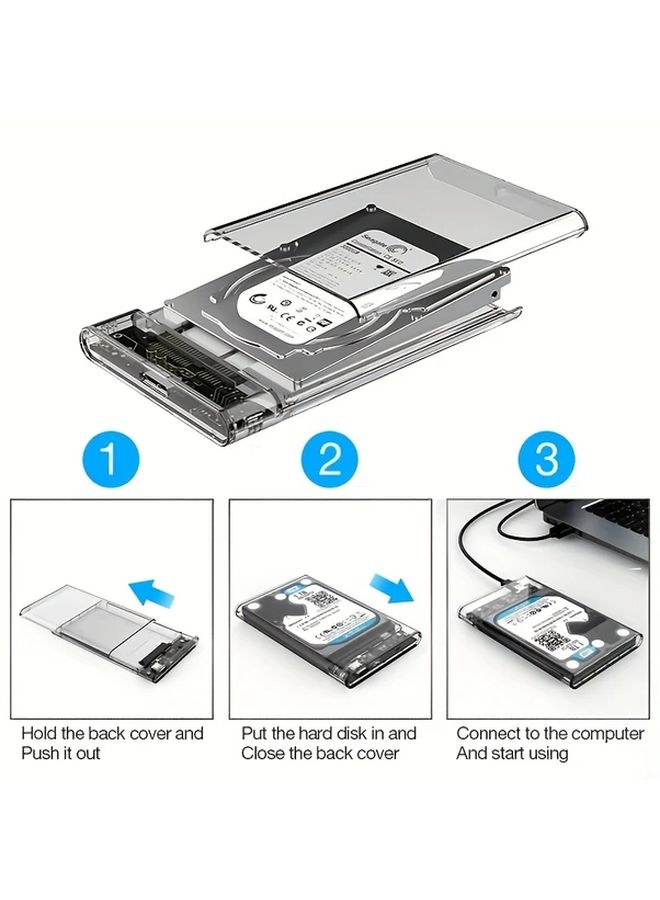 غلاف خارجي لمحرك الأقراص الصلبة من نوع USB 3.0 بحجم 2.5 بوصة خالٍ من الأدوات، يدعم محركات SATA بسعة تصل إلى 4 تيرابايت وبسمك 7 مم و 9 مم. - Image 3