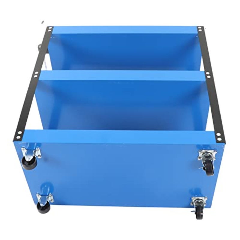 3-Tier Trolley Cart Heavy-Duty Metal Service Tool Cart with 4 Lockable Casters Ergonomic Handle 110 Lbs Capacity Rolling Mechanic Tool Organizer for Garage, Warehouse, Workshop Black Steel Construction Compact Rolling Storage Solution - Image 5