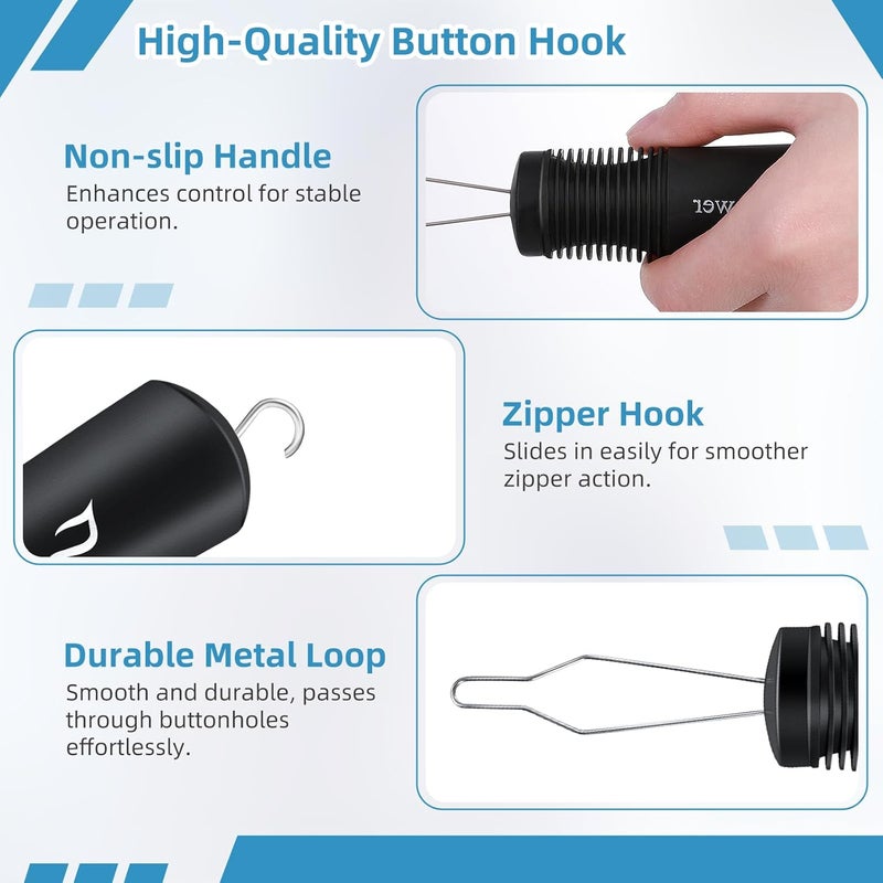 Fanwer Button Hook and Zipper Pull One Hand Buttons aids Button Assist Device - Image 5