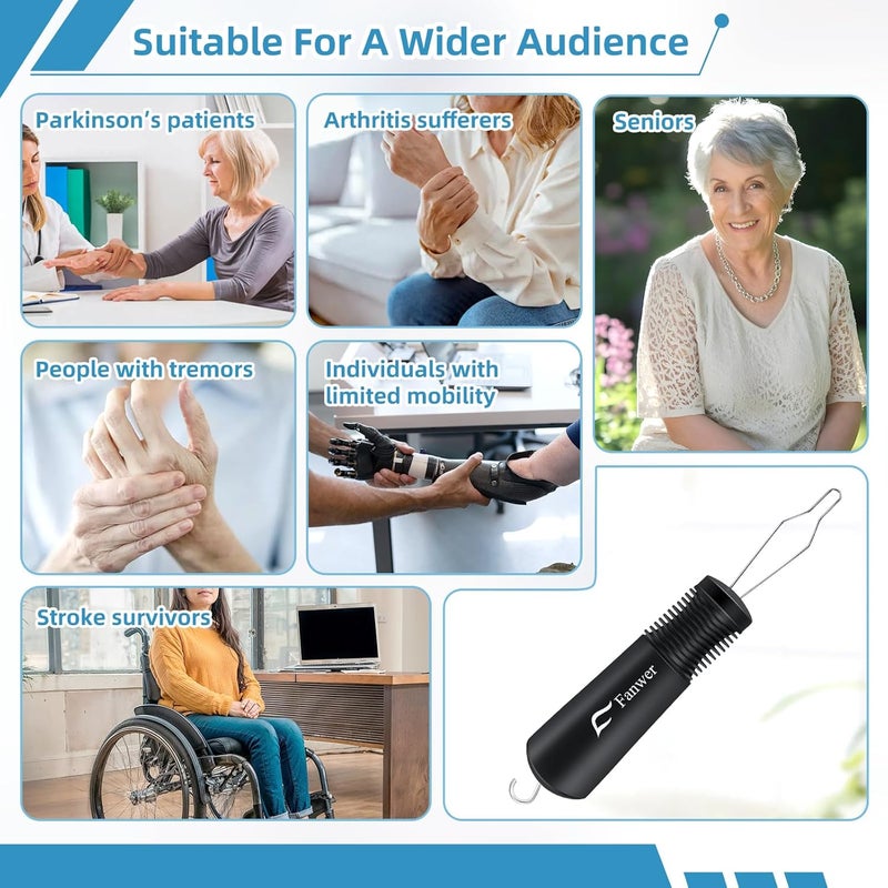 Fanwer Button Hook and Zipper Pull One Hand Buttons aids Button Assist Device - Image 4
