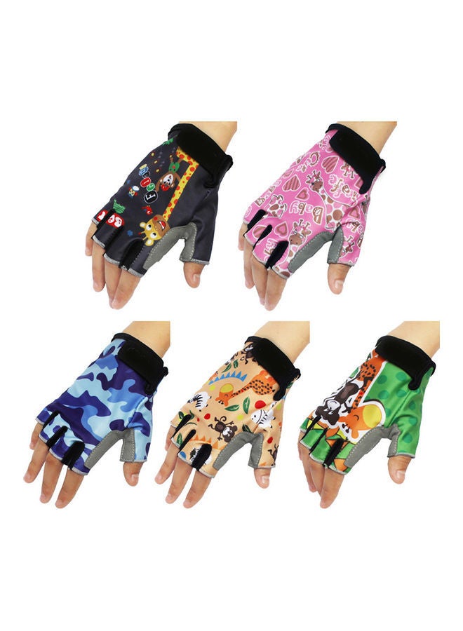 NIBEMINENT Stylish Children Kids Scooter Bicycle Cycling Half Finger Protection Gloves 14x11x3cm - Image 2