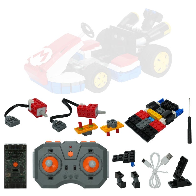 DALDED Remote Control Motor Upgrade Kit for Lego Mario Kart 72037 2 Motors Rechargeable Battery Controller Included Power Pack Only Model Not Included - Image 3