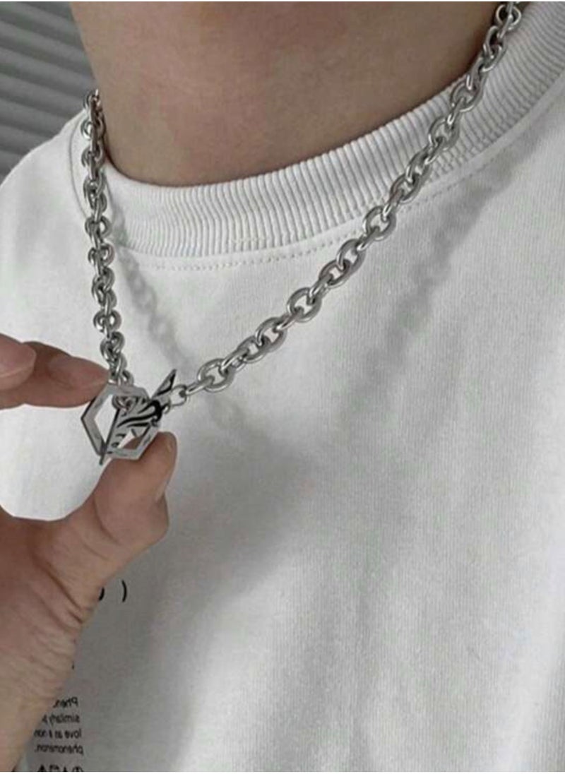 JewelryEveryday Silver Stainless Steel Necklace For Men  - Image 3