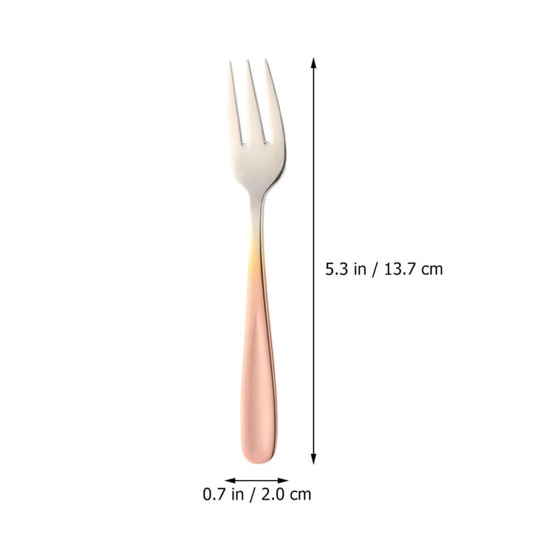 4 Stainless Steel Gradient Color Dessert Forks for Cake Salad Seafood Appetizer Serving - Image 3