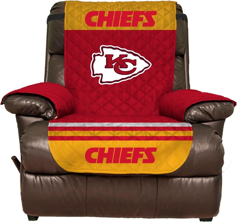 Pegasus Sports NFL Kansas City Chiefs Recliner Furniture Protector with Elastic Straps, Red - Image 1