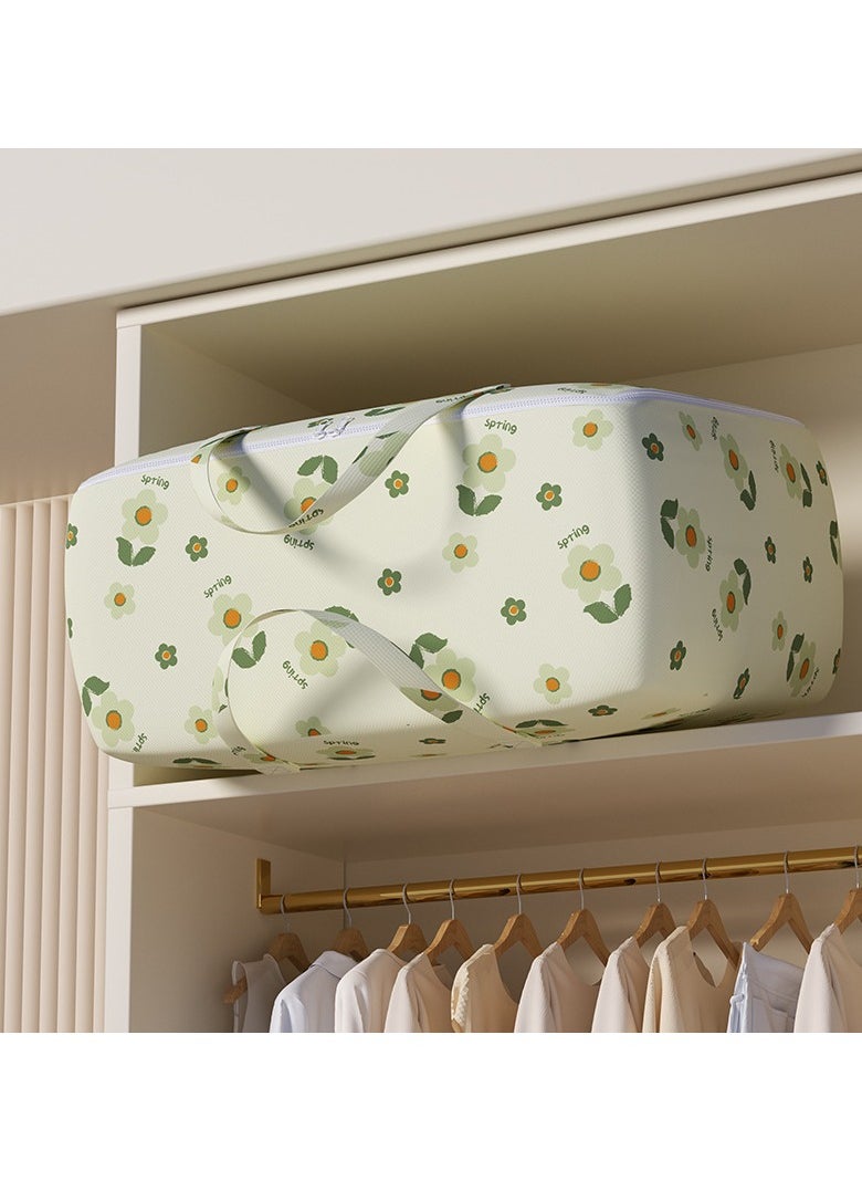 2 Pcs Storage Bags Dust Proof Foldable Closet Organizers Storage Containers with Handle Storage Containers for Bedding Comforters(Beige)