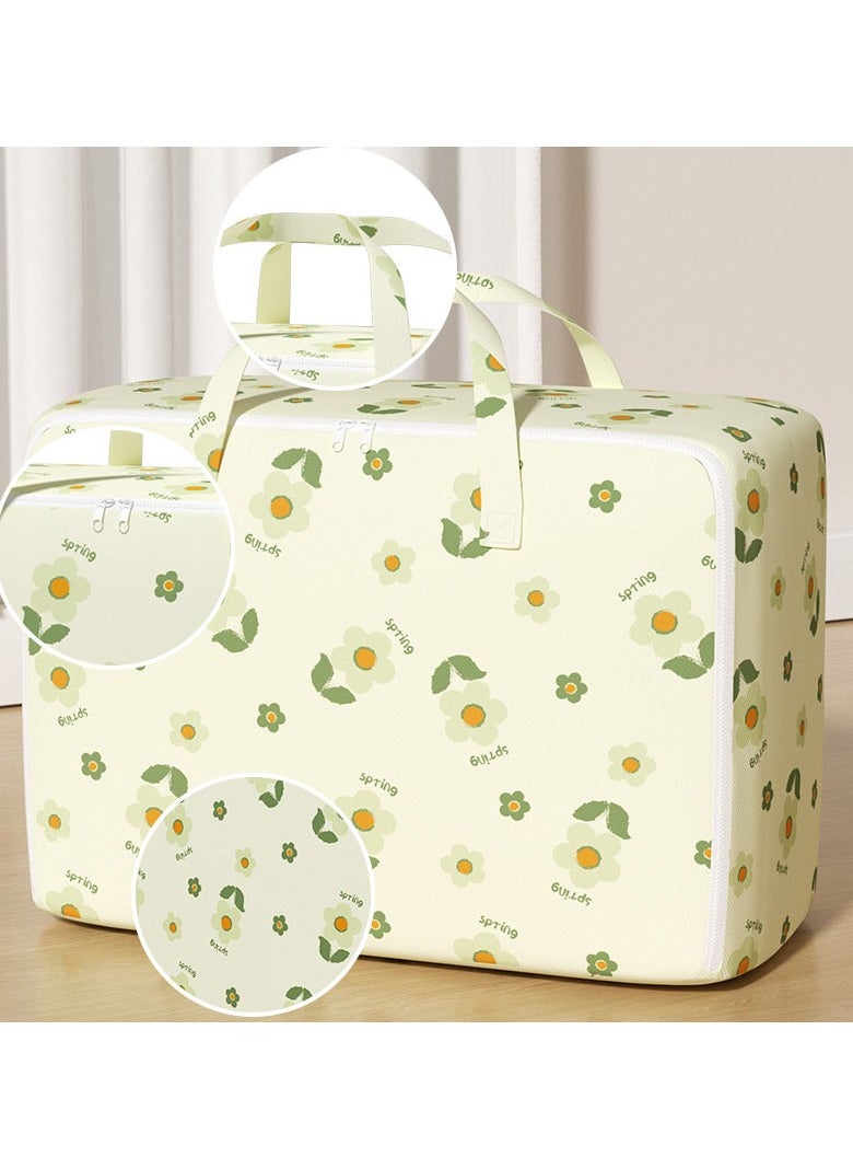 2 Pcs Storage Bags Dust Proof Foldable Closet Organizers Storage Containers with Handle Storage Containers for Bedding Comforters(Beige)