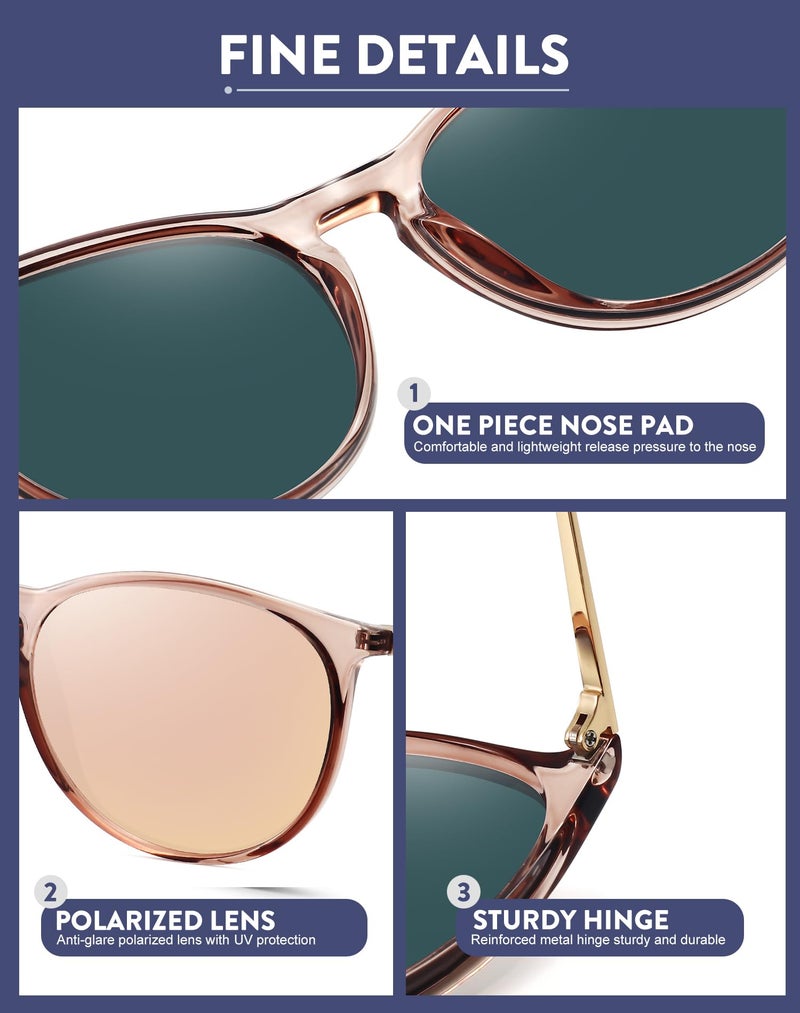 WOWSUN Retro Polarized Sunglasses Womens 2026 Trendy Round Classic Glasses - Image 4