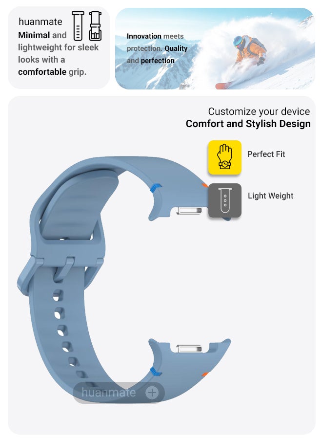 huanmate Samsung Galaxy Watch 8 40mm Soft Silicone Replacement Strap - High Quality, Lightweight, Stylish & Durable - Easy Installation - Replacement Strap for Samsung Galaxy Watch 8 40mm - Image 3