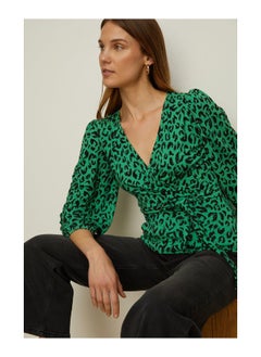 Jersey Animal Wrap Top