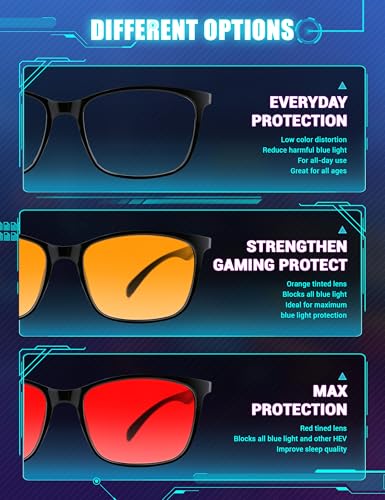 TIJN Sleep Glasses for 99.9% Blue Green Light Blocking for Women Men Dual AR Coating Red Lens for Computer Gaming, TR90 - Image 5