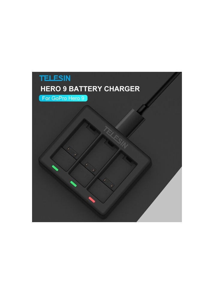 TELESIN 3 Channel Battery Charger For Gopro Hero9 Black  - Image 4