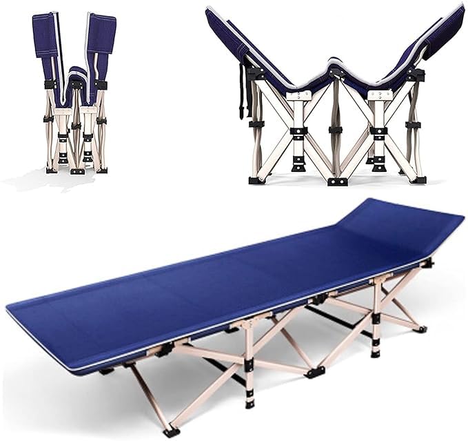 PIKFOS Folding recliner Sun Lounger Garden Chairs Patio Reclining Chairs Sunbed Folding Bed Single Bed Companion Bed Outdoor Beach Chair Portable Office Lounge Chair Load 300 Kg Length - Image 1