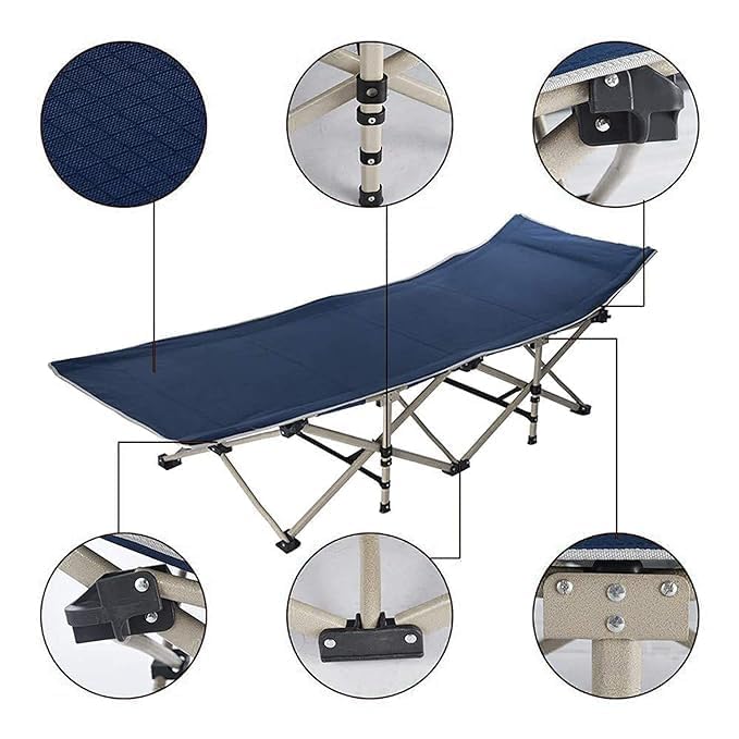 PIKFOS Folding recliner Sun Lounger Garden Chairs Patio Reclining Chairs Sunbed Folding Bed Single Bed Companion Bed Outdoor Beach Chair Portable Office Lounge Chair Load 300 Kg Length - Image 3