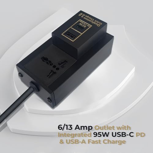 MX Extension Board – Universal 3‑Pin Socket + 95 W USB‑C Power Delivery & USB‑A Port | 1.5 m Heavy‑Duty Cable | Flame‑Retardant Body, Safety Shutter, 6–13 A Rated - Image 2